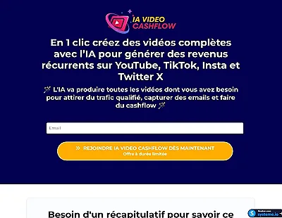 IA CashFlow - 1 clic video