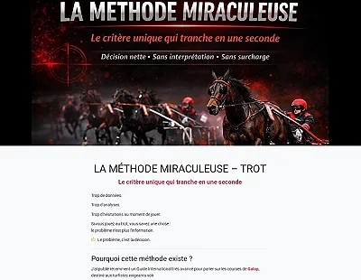 TURF : LA METHODE MIRACULEUSE AU TROT