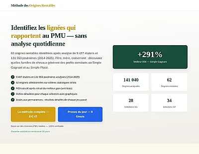 Méthodes des origines rentables